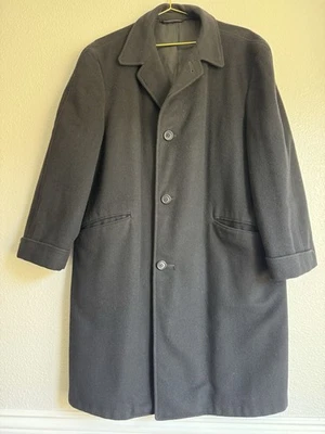 ¡De colección! Abrigo para hombre 100 % cachemir 3 botones forrado abrigo negro talla: 42/L hecho en EE. UU. Foto 1 de 4