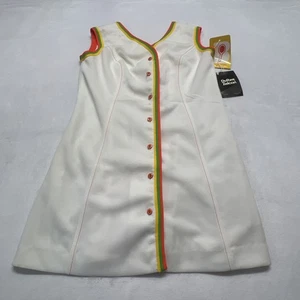 VTG NWT 70s 80s White Tennis Pickleball Racquet Dress Sz 9 / 10 Costume Barbie - Picture 1 of 17