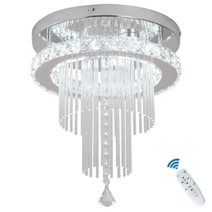 Deckrico 30cm Crystal Chandelier LED Ceiling Light with Remote Dimmable - Picture 1 of 7