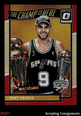 Donruss Optic The Champ is Here Red #10 Tony Parker Spurs 82/99 2016-17 Foto 1 de 2