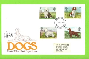 G.B. 1979 Dogs set Post Office First Day Cover, Peter Barrett stamp designer sig - Picture 1 of 1
