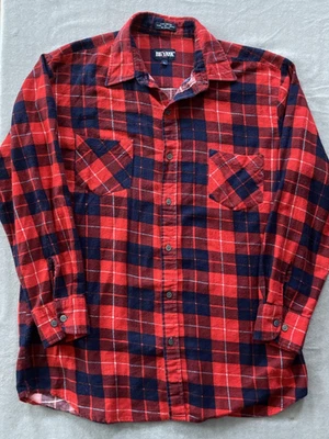 Vtg 80s 90s Mens Big Yank Large Flannel Shirt Red Blue Plaid Grunge Gorpcore Y2K - Image 1 of 4