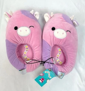 New Squishmallows Slippers Toddler & Girl Pink Patty Cow Plush 11-12, 2-3, 4-5 - Picture 1 of 2