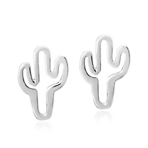 Pendientes de tachuelas de plata esterlina 0,925 resistentes inspirados en el desierto para cactus - Imagen 1 de 5