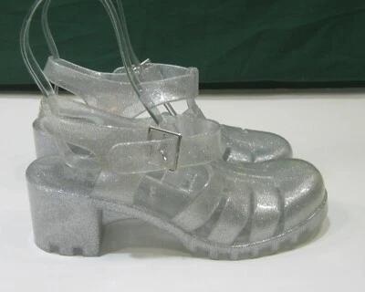 new ladies clear Summer Beach Retro Jellies Jelly Sandal Women Size  10 - Image 1 of 4