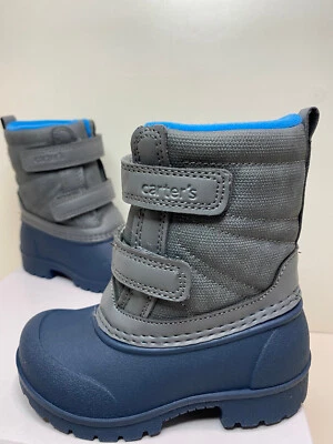 Botas Carter's Little Boys fáciles de poner y quitar impermeables nieve invierno gris talla 6 Foto 1 de 4
