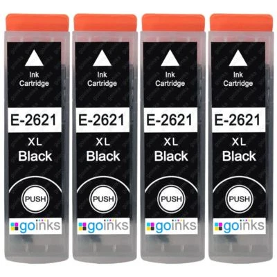 GO INKS 4 Nero Cartucce d'inchiostro per Epson Expression Premium XP-620 XP-710 XP-820