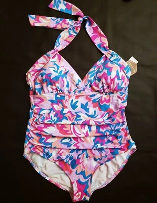 Traje de baño nativo de playa talla grande XXL 2XL de una pieza floral extraíble acolchado nuevo con etiquetas *I Foto 1 de 4