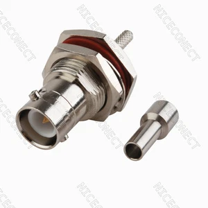 RP-BNC female ( Male Pin ) bulkhead O-ring Connector for RG316 RG174 RG178 Cable - Picture 1 of 2