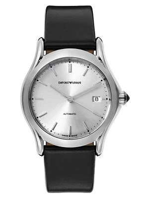 Emporio Armani Men's Classic Silver Dial Leather Watch - ARS3102 ($995 MSRP) - Image 1 of 3