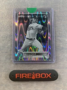 2022 Topps Chrome Shane Baz Black White RayWave Refractor RC #201 Rays - Picture 1 of 2