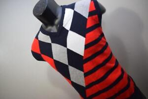 40072 Bobby Jones Rule 18 Cotton Cashmere Argyle Striped Sweater Vest Medium