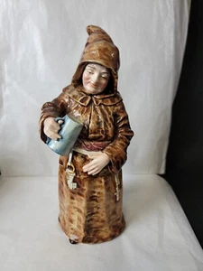 Antique Majolica Monk FriarTabacco Jar Humidor - Picture 1 of 9