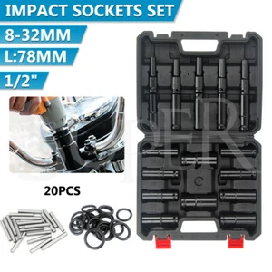 20PCS 1/2" inch Heavy Duty Deep Impact Socket Tool Set 8-32mm Metric Garage AU - Picture 1 of 10