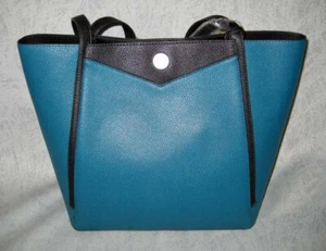 Teal Large Tote Handbag New By Jessica Moore Fashion 18"x12" - Picture 1 of 5