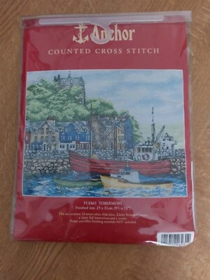 Anchor Tobermory Harbour Boat Sea Coast Beach Cross Stitch Kit Brand New  - Image 1 of 4