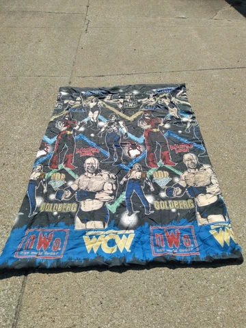 VINTAGE 1998 NWO WCW Comforter Bed Spread 87” x 60” Hollywood Hogan RARE GIANT Cover