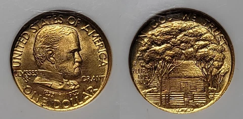 1922 Grant No Star Commemorative Gold Dollar $1 NGC MS 66 Cover