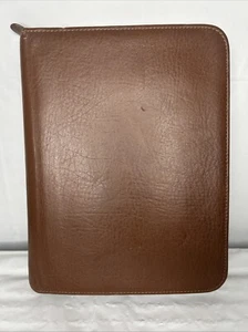 Vintage Franklin Covey braun Leder umlaufender Reißverschluss 7-Ringe Planer 12215 Made in USA - Bild 1 von 24