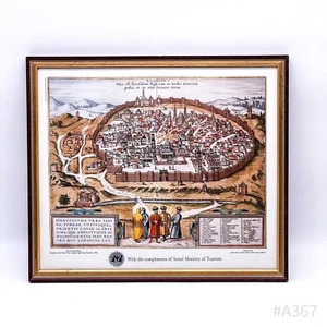 Kunstdruck Braun-Hogenberg Jerusalem the Holy City Copper engraving Germany 1584 - Bild 1 von 12