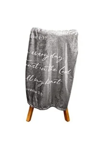 Lightweight Scripture Throw Blanket Inspirational Verses Philippians 4:13, - Picture 1 of 7