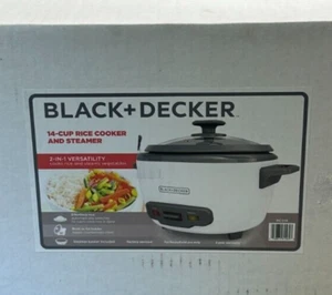 Black + Decker 14 Cup Rice Cooker & Vegetable Steamer White RC514 NIB Lid Holder - Picture 1 of 4