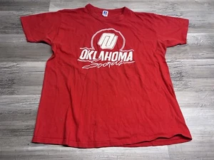 Vintage 80s 90s Oklahoma Sooners Football T-Shirt Russell Athletic Made in USA - Picture 1 of 10