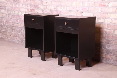 George Nelson for Herman Miller Black Lacquered Nightstands Cover