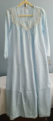 Nuevo Maxi Camisón Oscar De La Renta Vintage Azul Pastel Talla XS Acogedor Mañanas Foto 1 de 4