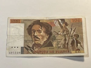 Billet France 100 Francs Delacroix 1982 (L1-6/31) - Imagen 1 de 2