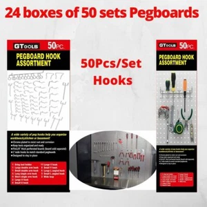 24Boxes of GT50Hook Chrome Finished Pegboard Hooks Assortment for Wholesale - Picture 1 of 11