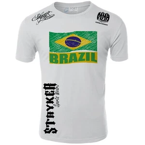 Brasil Brazilian Flag Brazil Soccer Stryker MMA ufc Fight Gear Adult T Shirt - Picture 1 of 11