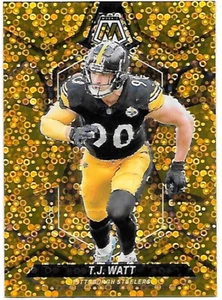 2024 PANINI MOSAIC DISCO TJ WATT ORO PRIZM RIFRATTORE SSP 2/10 SUPER RARO - Foto 1 di 2