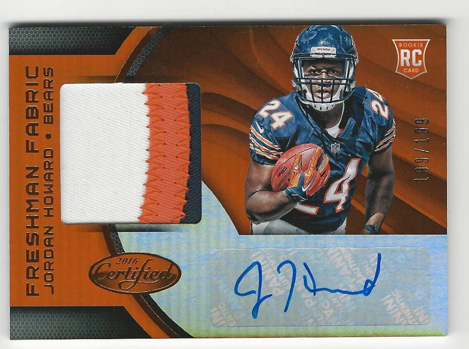 Jordan Howard 2016 Panini Certified Freshman Fabric Autograph Card Jersey /199 - Image 1 of 2