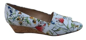 Aerosoles Damen Applikation Peeptoe Freizeit Plateau weiß geblümt Größe 12 - Bild 1 von 8