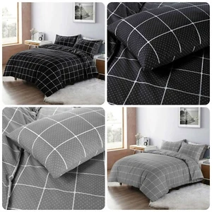 Printed Duvet Cover Set with 2x Pillowcases Stylish Bedding Set In All Uk Sizes - Picture 1 of 8