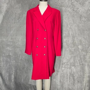Kasper ASL Petite Womens Dress Blazer Jacket Red Gold Button Front Size 12P - Picture 1 of 16