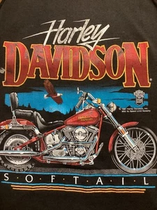 Vintage 1987 Harley Davidson Sleeveless Shirt Size XL Softail SSI Tag Single  - Picture 1 of 3