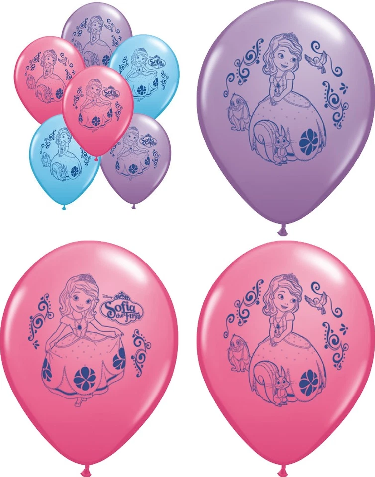 Set of 6 Sofia The First 12" Assorted Color Balloons - Image 1 of 1
