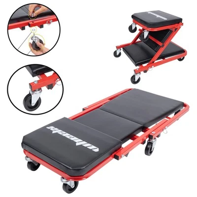 3 IN 1WERKSTATTHOCKER MONTAGEROLLBRETT LIEGEBRETT ROLLSITZ WERKSTATT MECHANIKER - Bild 1 von 4