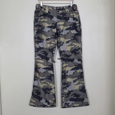 Calça de esqui Oakley neve M camuflagem zíper ajuste regular forrada perna alargada bolsos snowboard - Imagem 1 de 4