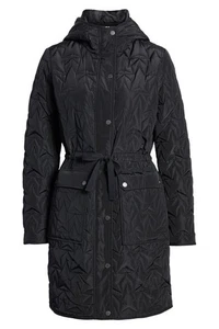 $225 New AVEC LES FILLES Black Anorak Qualted Coat Jacket US XS - Picture 1 of 6