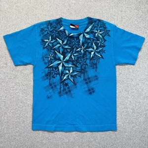 T-shirt grafica Rudeboyz Y2K maglietta streetwear ragazzo piccola blu vintage - Foto 1 di 7