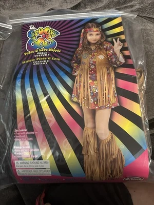 Fun World The Groovy 60's Peace and Love Hippie Child Girls Costume Small 4-6 95 - Image 1 of 2