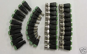 10sets CAT5 to BNC Coaxial Video Balun & Male Female DC Power Connectors - Picture 1 of 3