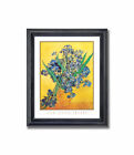 Irises in Flower Vase Vincent Van Gogh Wall Picture Black Framed