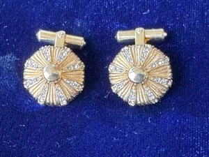 Bracciale Christian Dior tono oro con strass a forma di ombrello - Foto 1 di 11