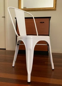 6x Xavier Pauchard Tolix chairs Replica Powder coated galvanised- White - Picture 1 of 8