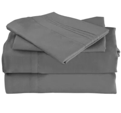Роскошный комплект простыней из 4 предметов Mutlu серый королевский размер двойное матовое постельное белье из микрофибры - Изображение 1 из 4