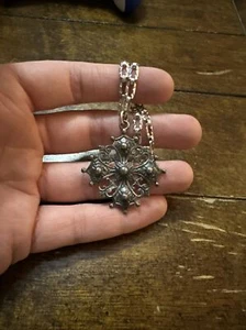Vintage Cini Sterling Silver Gothic Cross Charm and Bracelet - Picture 1 of 6